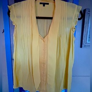 Anne Klein yellow silk blouse size 4